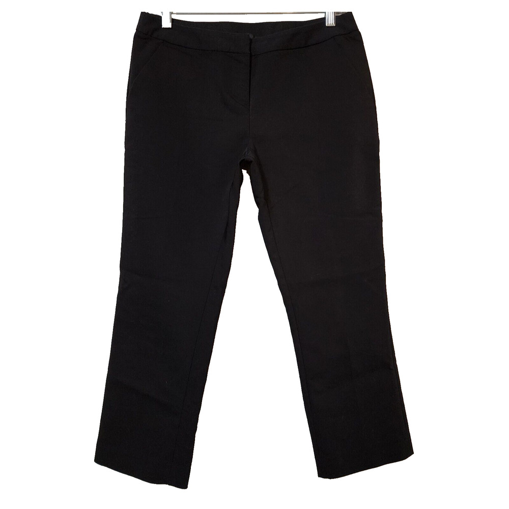 Amanda & Chelsea Womens Capri Dress Pants Size 4 Black Straight Mid Rise Stretch